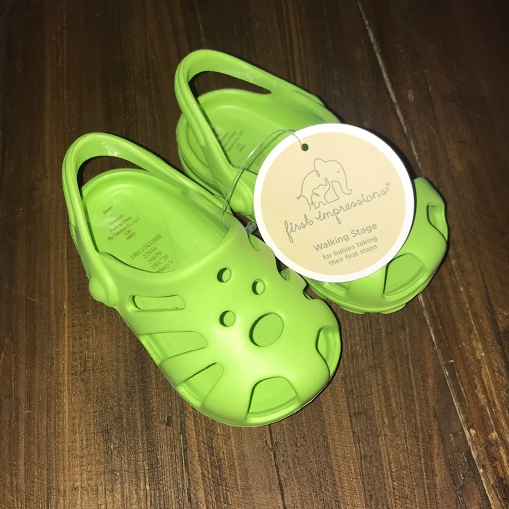 First Impressions Neon Green Baby Shoes